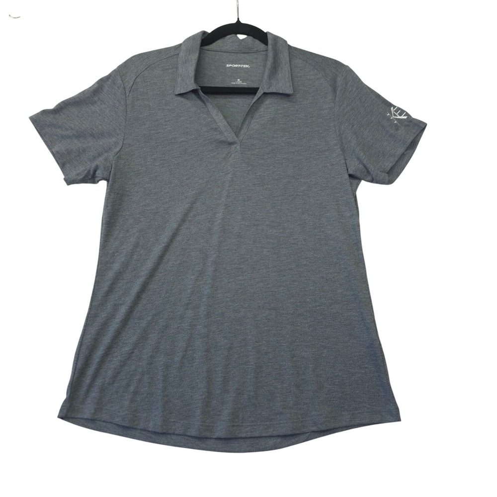 Sport-Tek Womens Grey Heather Short Sleeve Performance Polo Shirt Size M Golf